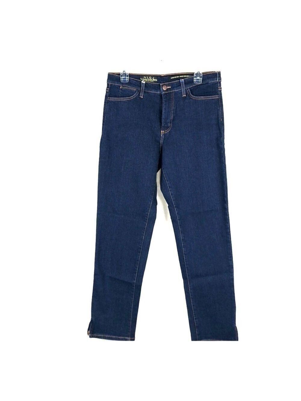Bnwt - NYDJ 733 Cropped Jeans Blue Side Leg Zipper